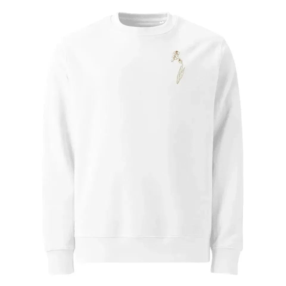 Custom Embroidered Flower Line Art Hoodie and Sweatshirt - ARTFULANE