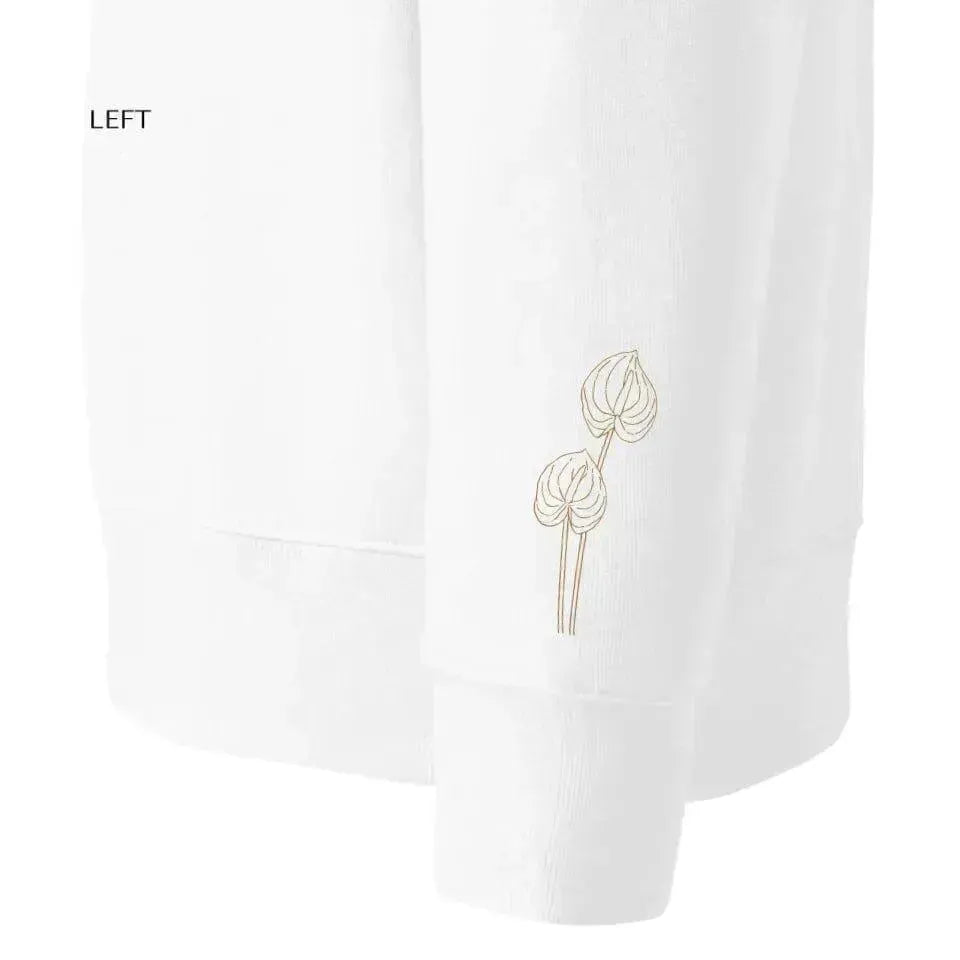 Custom Embroidered Flower Line Art Hoodie and Sweatshirt - ARTFULANE