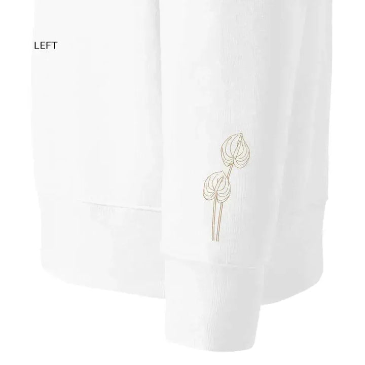 Custom Embroidered Flower Line Art Hoodie and Sweatshirt - ARTFULANE