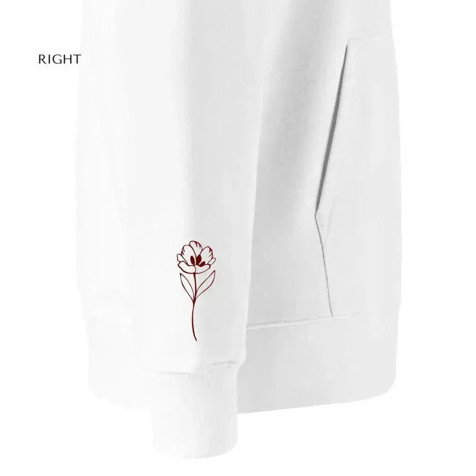 Custom Embroidered Flowers Line Art Hoodie and Sweatshirt - ARTFULANE