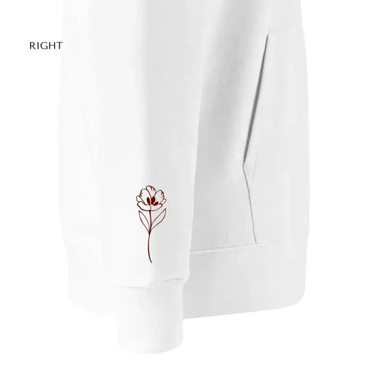 Custom Embroidered Flowers Line Art Hoodie and Sweatshirt - ARTFULANE