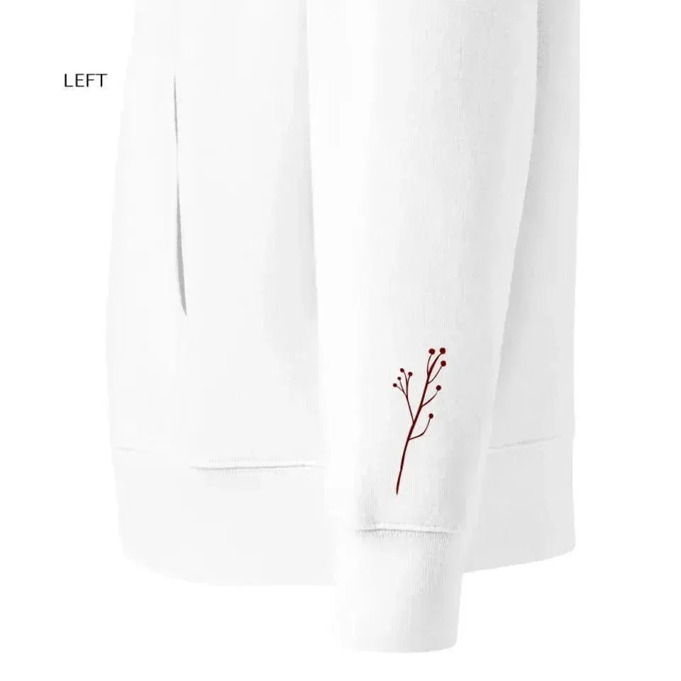 Custom Embroidered Flowers Line Art Hoodie and Sweatshirt - ARTFULANE
