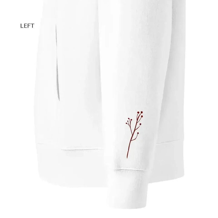 Custom Embroidered Flowers Line Art Hoodie and Sweatshirt - ARTFULANE