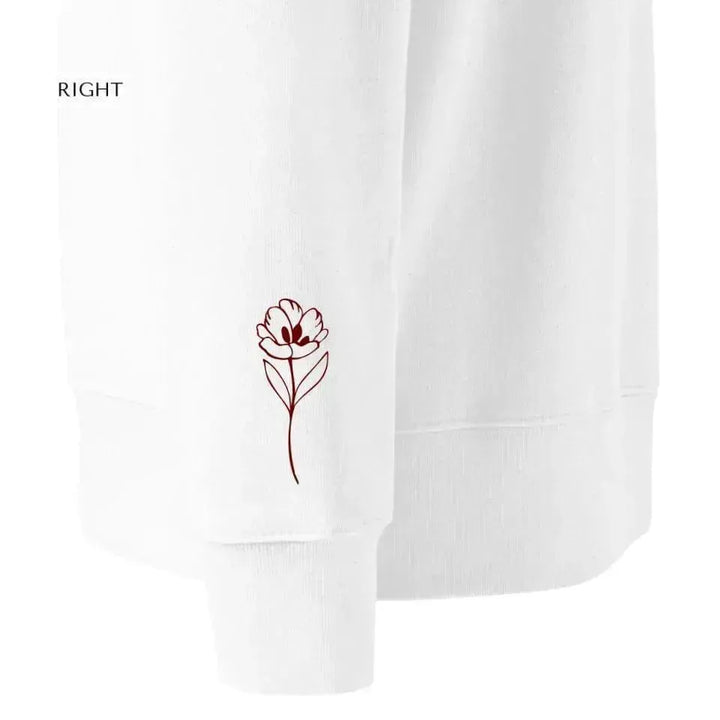 Custom Embroidered Flowers Line Art Hoodie and Sweatshirt - ARTFULANE