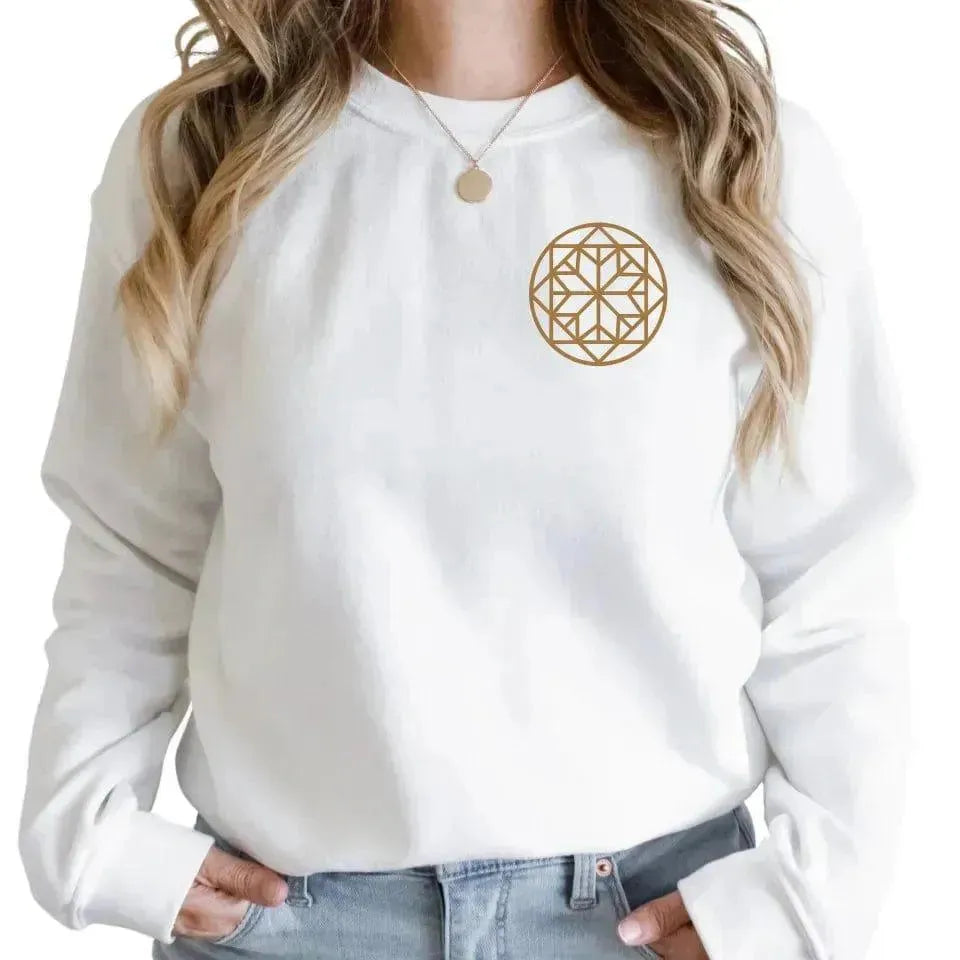 Custom Embroidered Geometric Line Art Sweatshirt and Hoodie - ARTFULANE