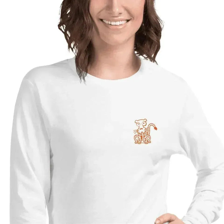 Custom Embroidered Haunted Zoo Animals Long Sleeve T-Shirt - ARTFULANE