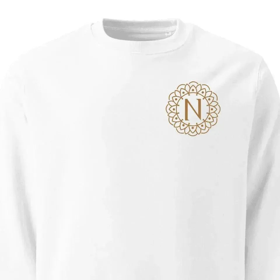 Custom Embroidered Mandala Monogram Sweatshirt and Hoodie - ARTFULANE