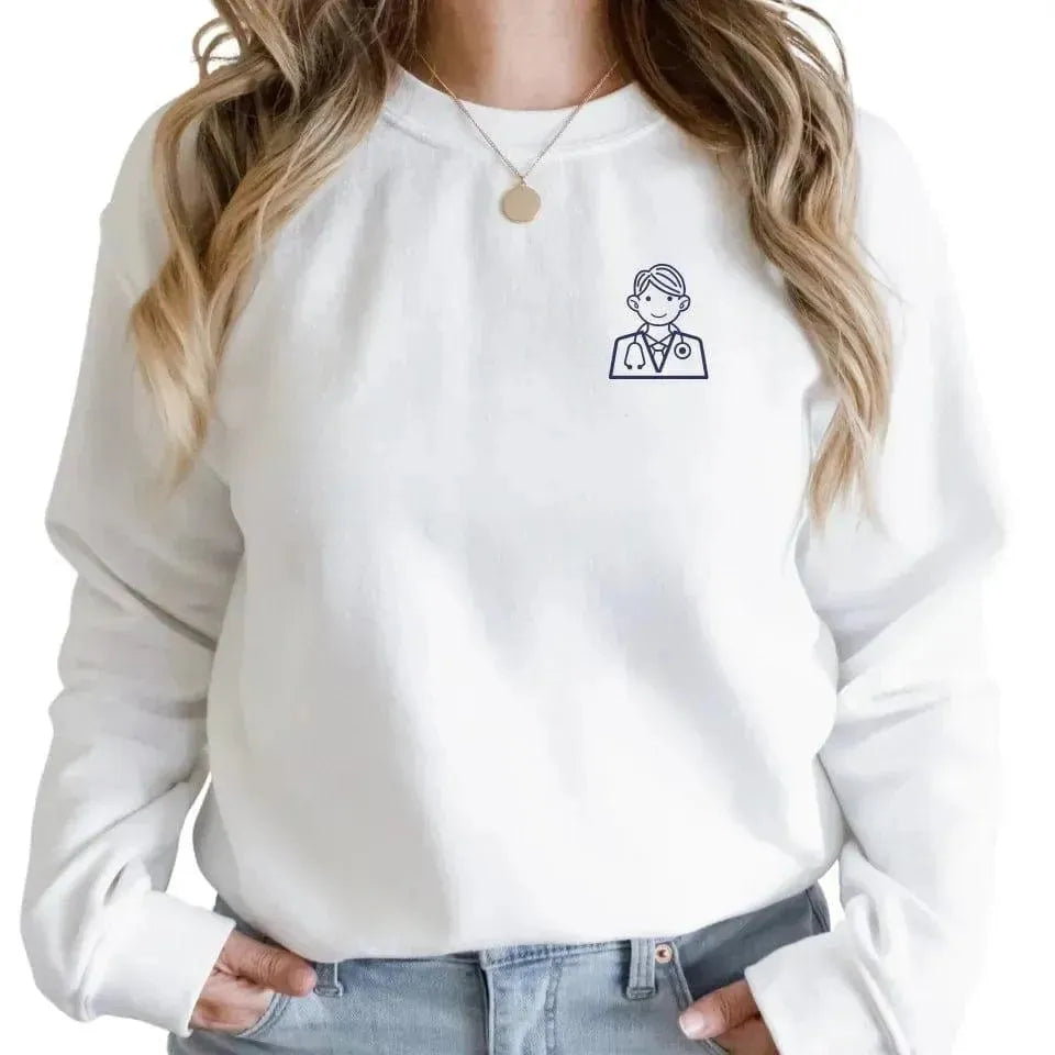 Custom Embroidered Medical Icon Line Art Hoodie and Sweatshirt - ARTFULANE
