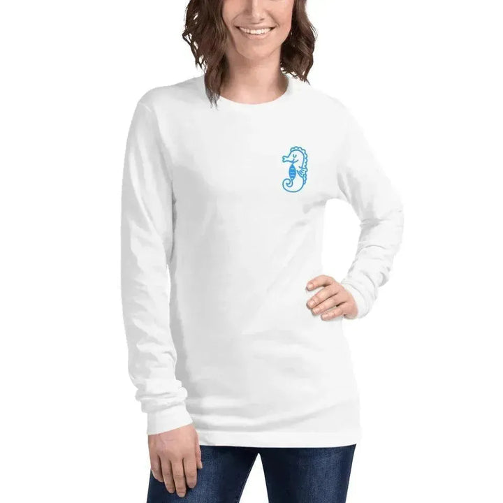 Custom Embroidered Sea Animal Long Sleeve T-Shirt - ARTFULANE