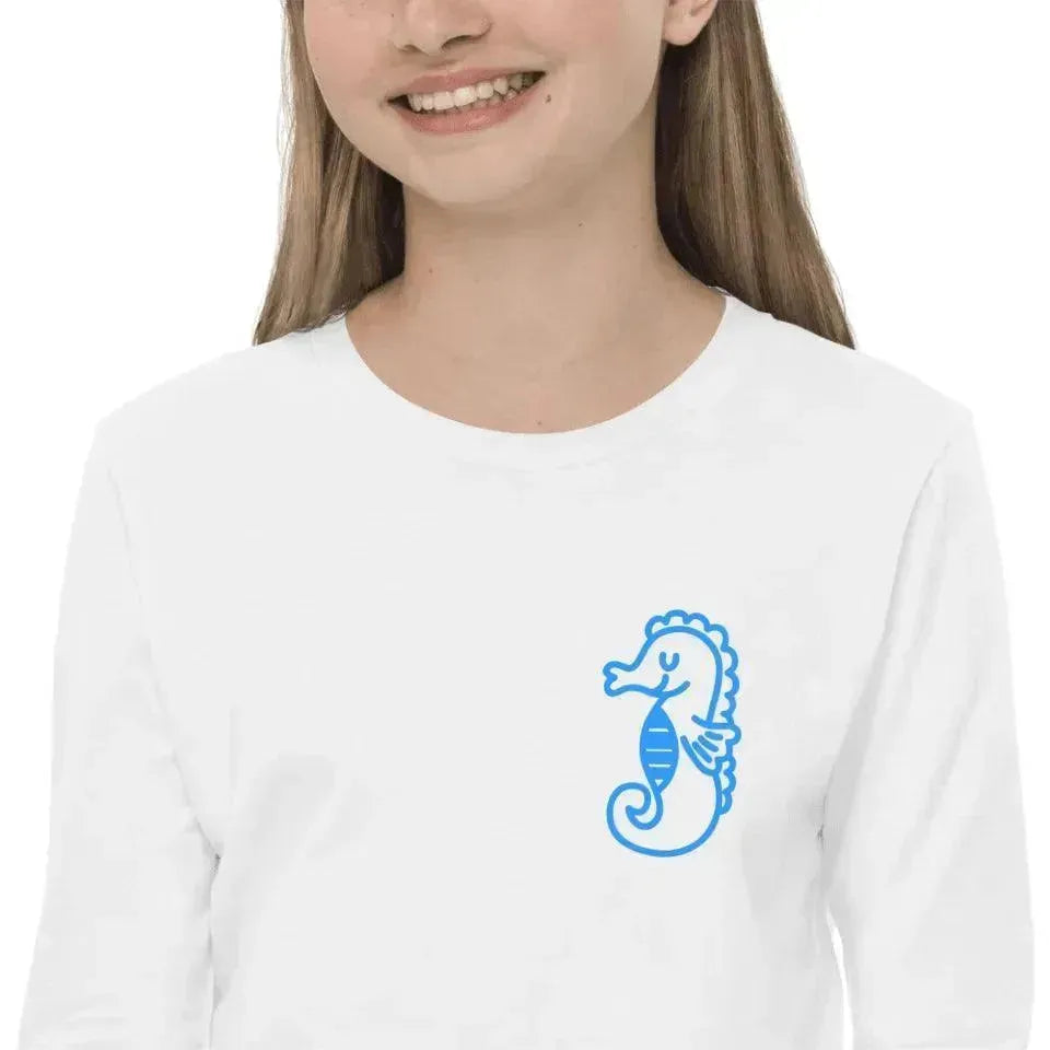 Custom Embroidered Sea Animal Long Sleeve T-Shirt - ARTFULANE