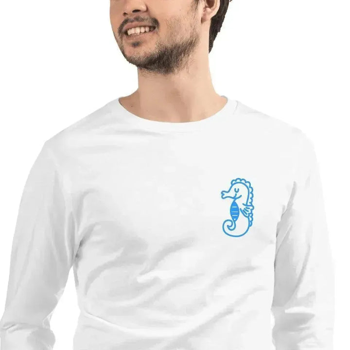 Custom Embroidered Sea Animal Long Sleeve T-Shirt - ARTFULANE
