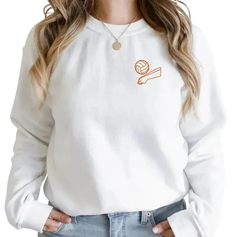 Custom Embroidered Volleyball Line Art Hoodie and Sweatshirt - ARTFULANE