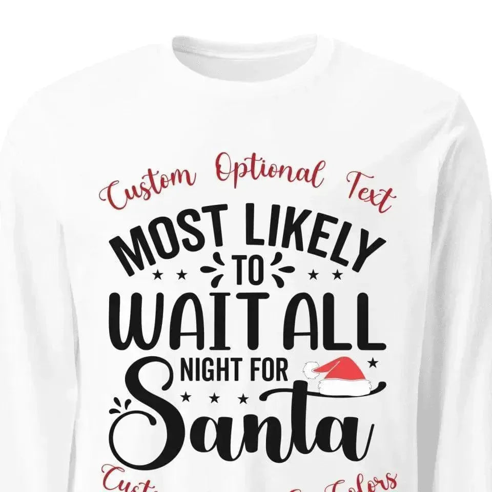 Custom Family Christmas Typography Long Sleeve T-Shirt - ARTFULANE