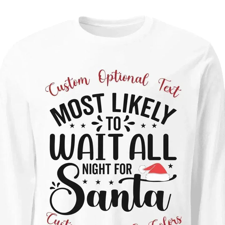 Custom Family Christmas Typography Long Sleeve T-Shirt - ARTFULANE