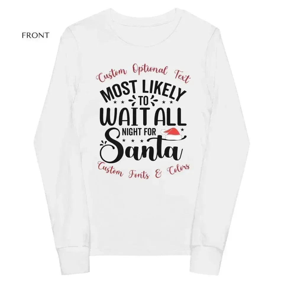 Custom Family Christmas Typography Long Sleeve T-Shirt - ARTFULANE