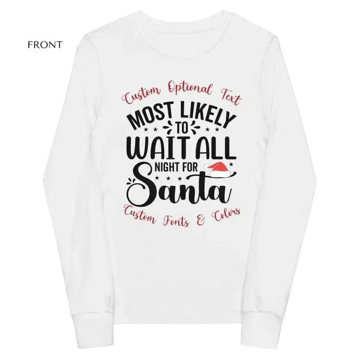 Custom Family Christmas Typography Long Sleeve T-Shirt - ARTFULANE