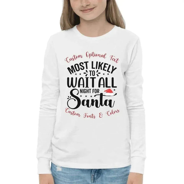 Custom Family Christmas Typography Long Sleeve T-Shirt - ARTFULANE