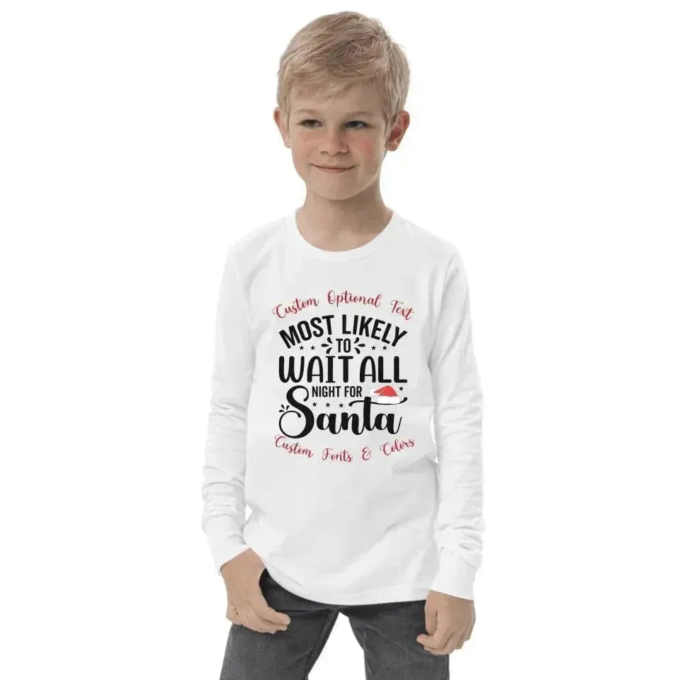 Custom Family Christmas Typography Long Sleeve T-Shirt - ARTFULANE
