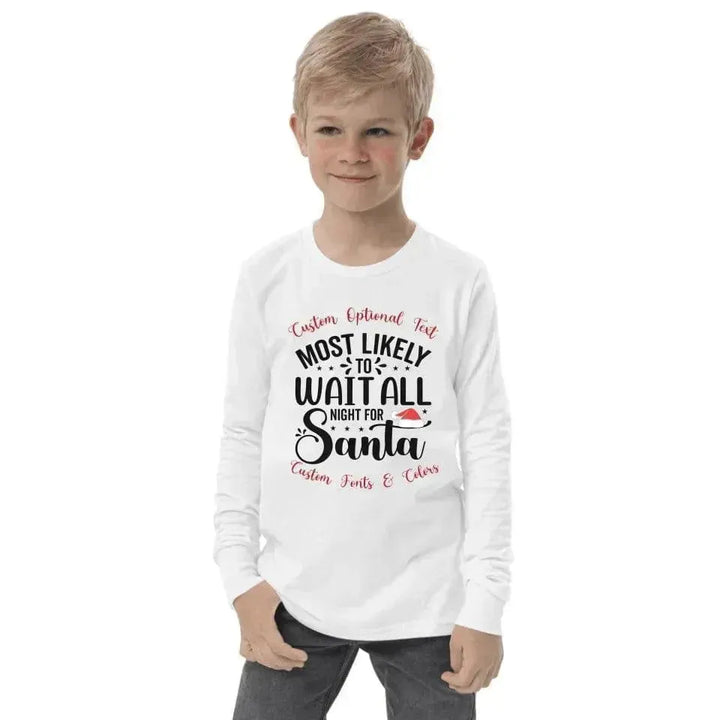 Custom Family Christmas Typography Long Sleeve T-Shirt - ARTFULANE