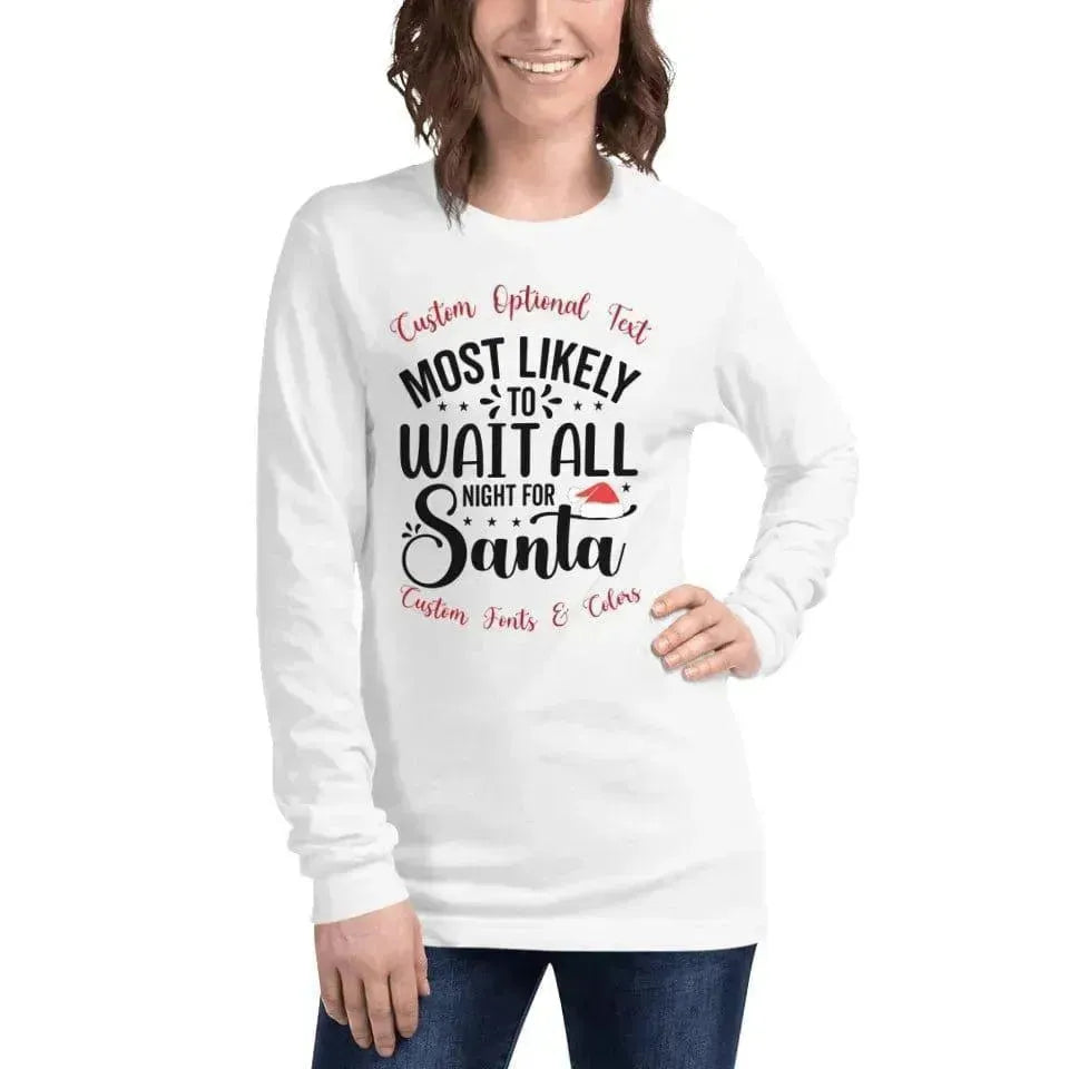 Custom Family Christmas Typography Long Sleeve T-Shirt - ARTFULANE