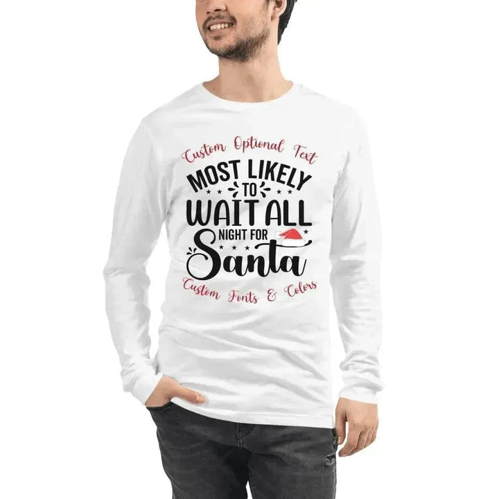 Custom Family Christmas Typography Long Sleeve T-Shirt - ARTFULANE