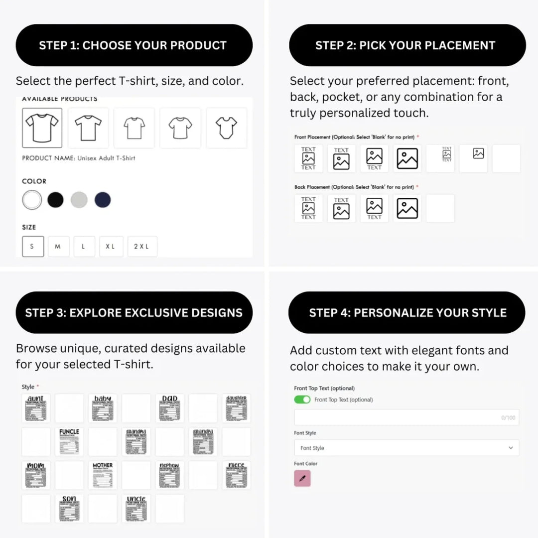how-to-design-custom-Family-Nutrition-Facts-t-shirt-personalization-options-artfulane