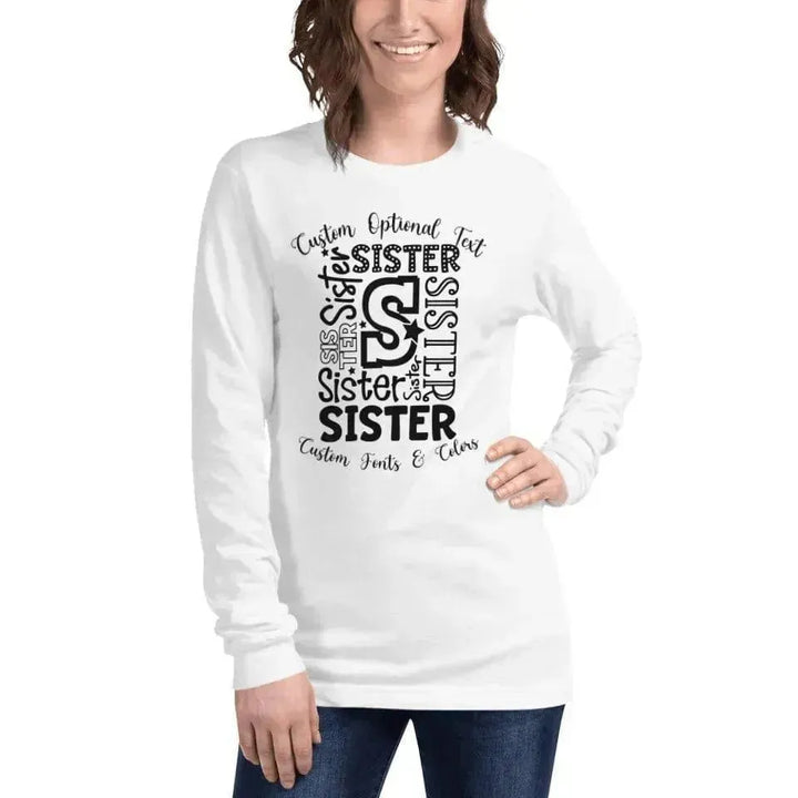 Custom Family Typography Long Sleeve T-Shirt - ARTFULANE