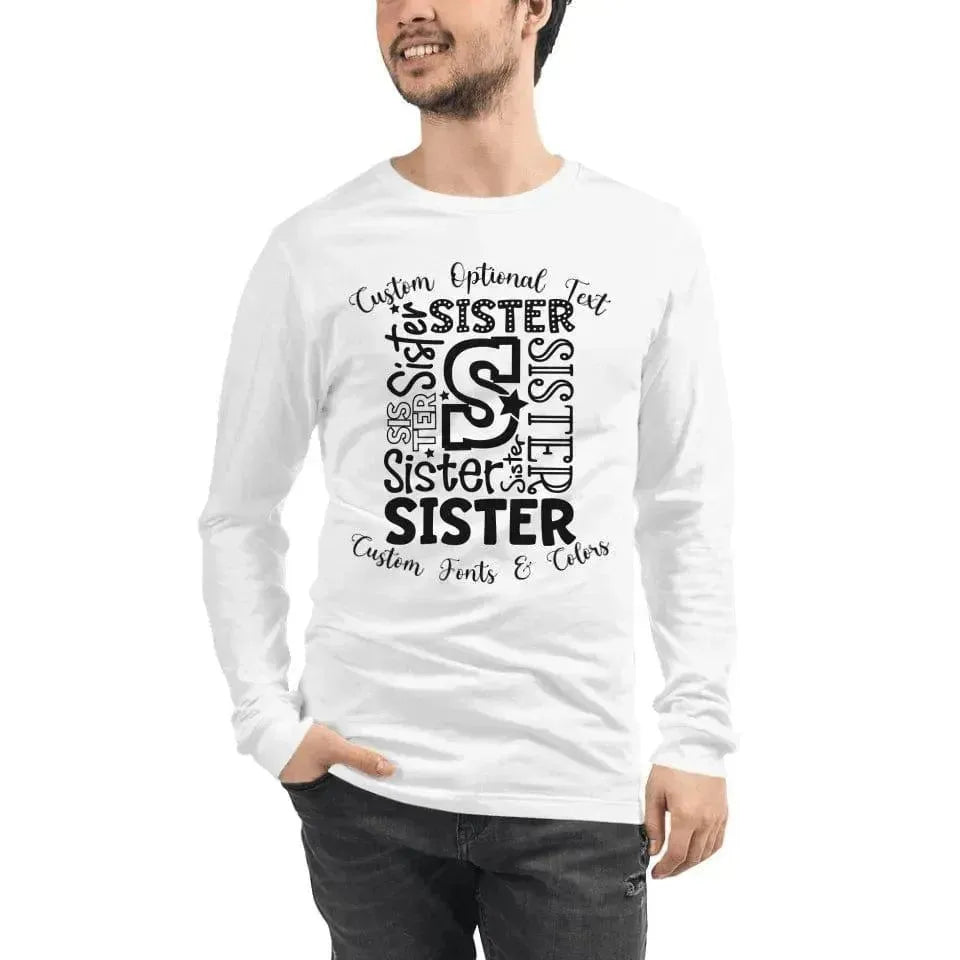 Custom Family Typography Long Sleeve T-Shirt - ARTFULANE