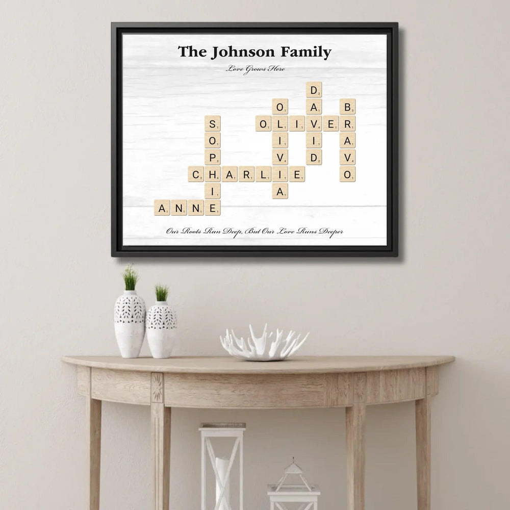 Custom Family Word Tile Wall Art - ARTFULANE