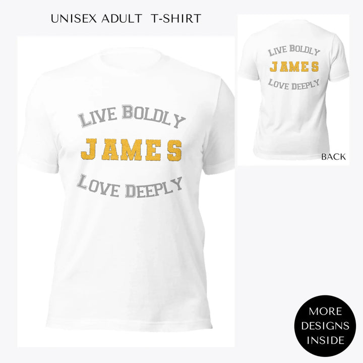 Faux-Chenille-Sport-Letters-Name-custom-women-unisex-adult-t-shirt-artfulane
