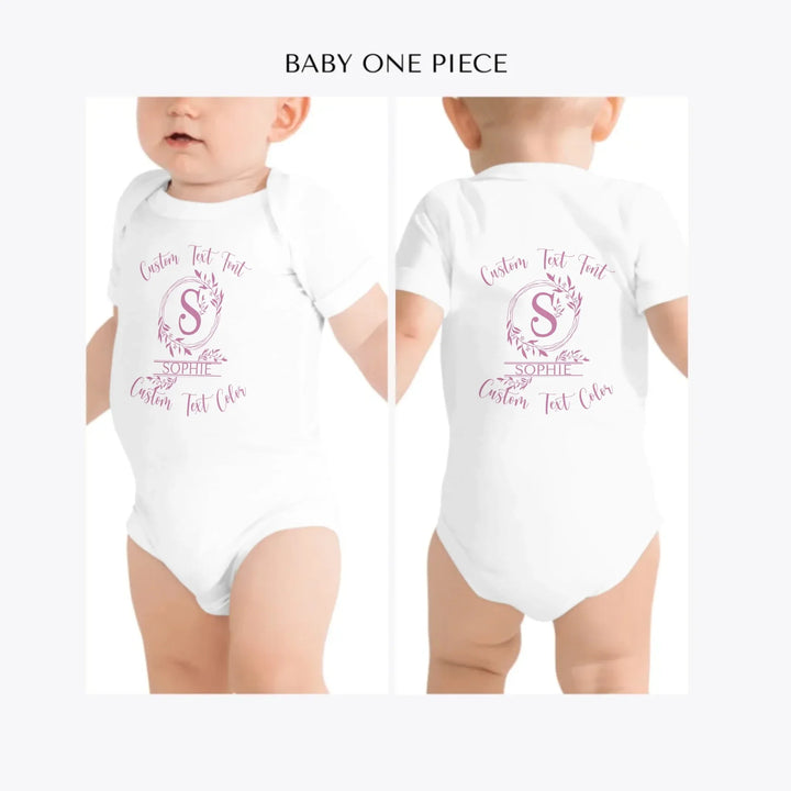 Floral-Initial-Monogram-custom-baby-one-piece-artfulane