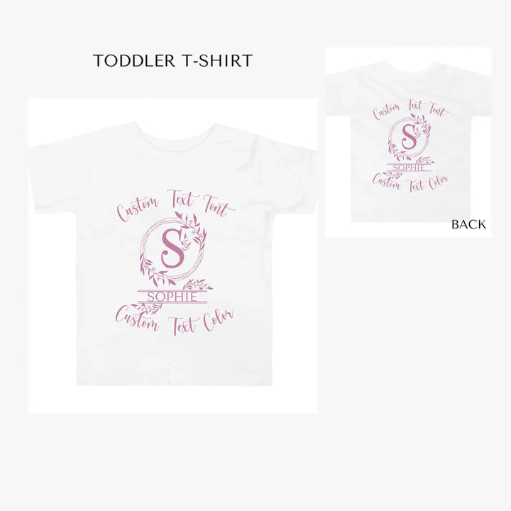Floral-Initial-Monogram-toddler-custom-t-shirt-artfulane