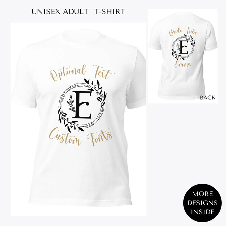 Floral-Initial-custom-women-unisex-adult-t-shirt-artfulane