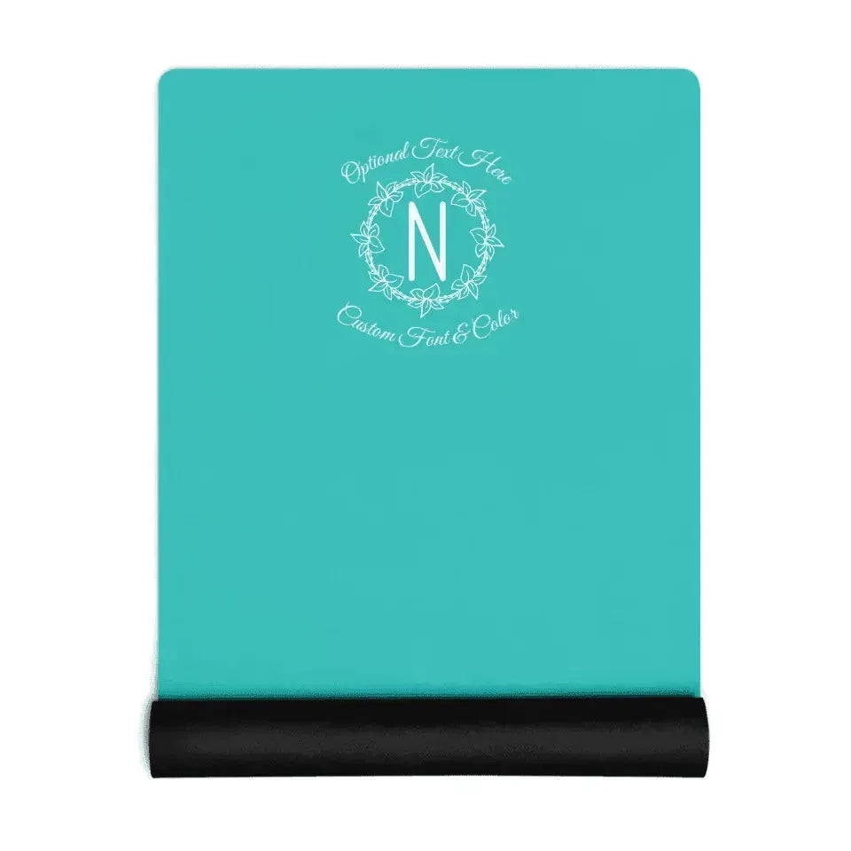 Custom Floral Monogram Yoga Mat - ARTFULANE