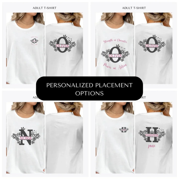 Floral-Princess-Split-Letter-Monogram-custom-adult-t-shirt-design-placement-front-back-pocket-artfulane