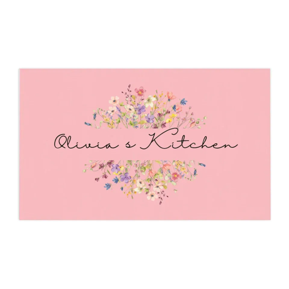 Custom Floral Split Monogram Kitchen Linens - ART-KLN475