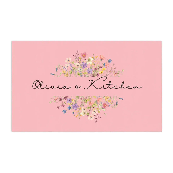 Custom Floral Split Monogram Kitchen Linens - ART-KLN475