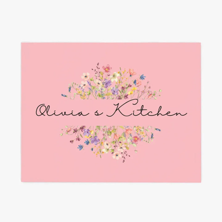 Custom Floral Split Monogram Kitchen Linens - ART-KLN475