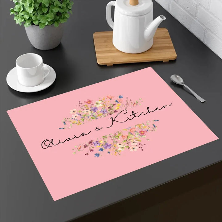 Custom Floral Split Monogram Kitchen Linens - ART-KLN475