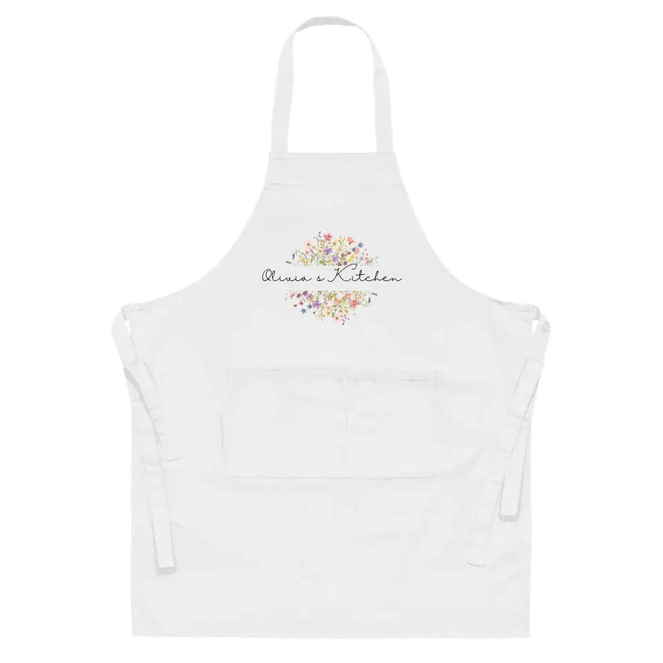 Custom Floral Split Monogram Kitchen Linens - ART-KLN475