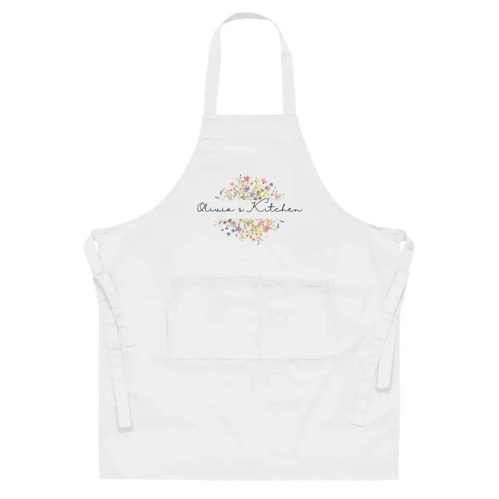 Custom Floral Split Monogram Kitchen Linens - ART-KLN475