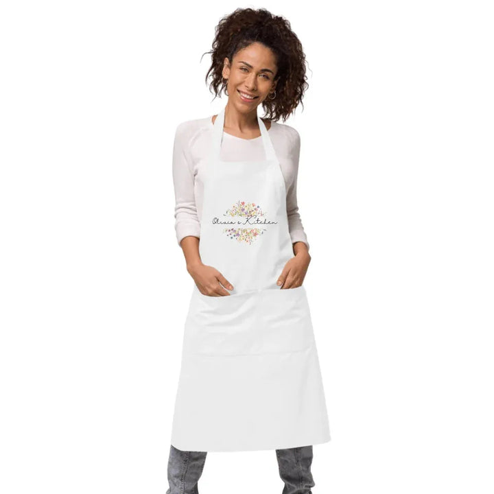 Custom Floral Split Monogram Kitchen Linens - ART-KLN475