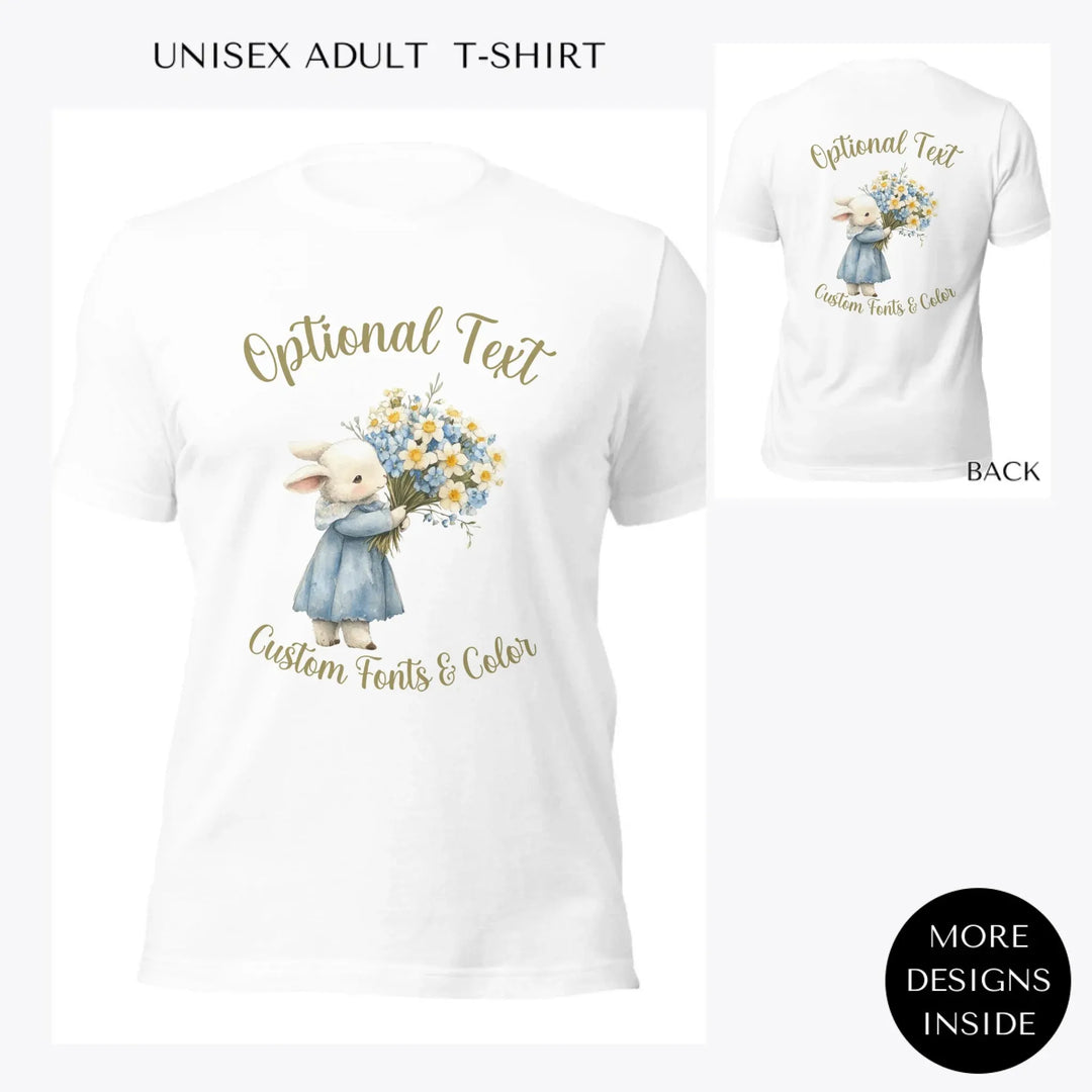 Floral-Spring-Woodland-Animal-custom-women-unisex-adult-t-shirt-artfulane