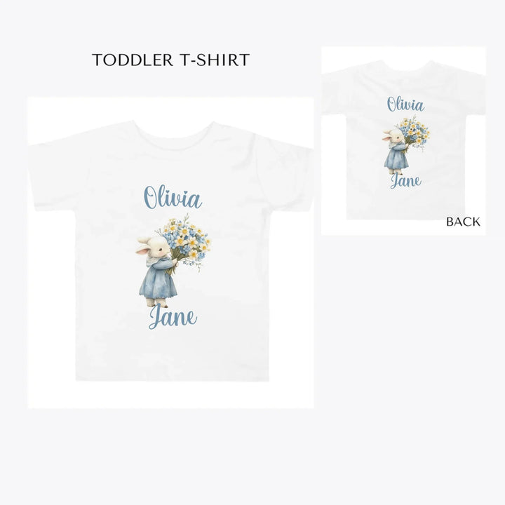 Floral-Spring-Woodland-Animal-toddler-custom-t-shirt-artfulane