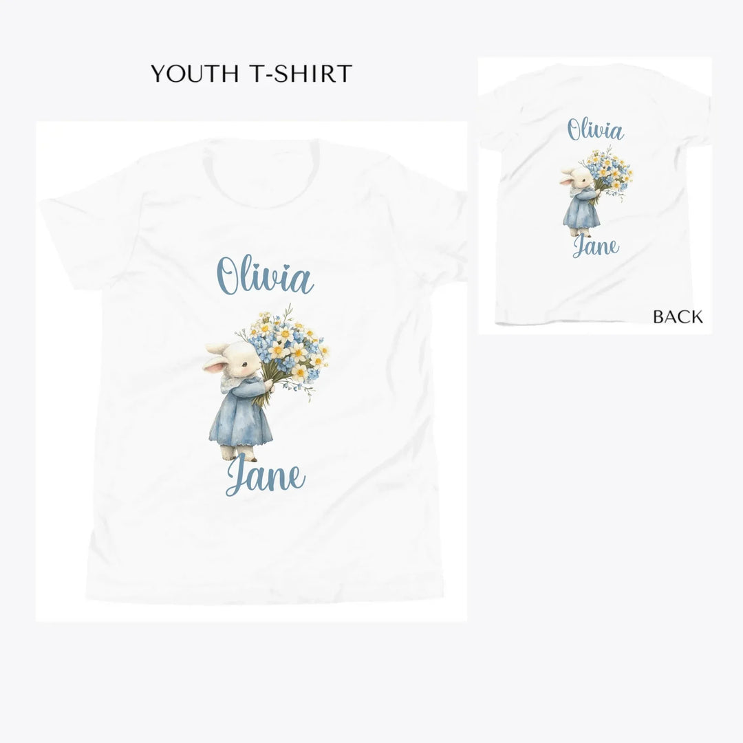 Floral-Spring-Woodland-Animal-custom-youth-t-shirt-artfulane