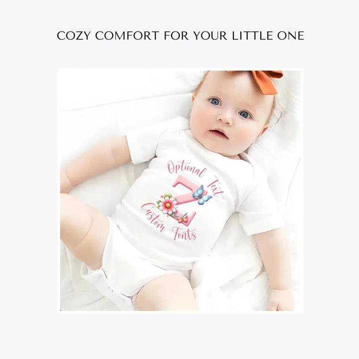 Flowers-and-Butterflies-Letter-Initial-custom-baby-bodysuit-artfulane