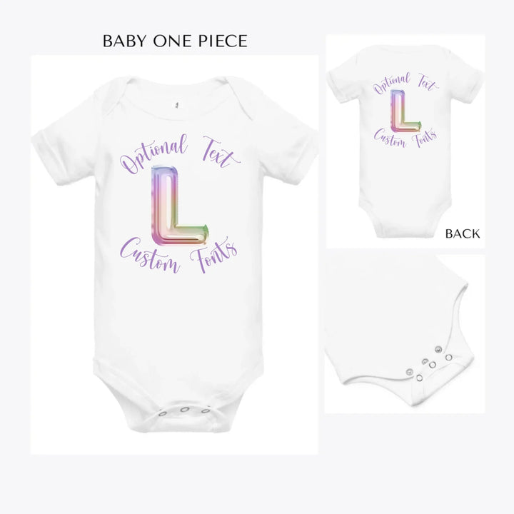 Foil-Balloon-Rainbow-Letter-custom-baby-onesie-artfulane