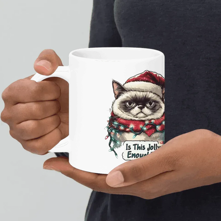 Custom Funny Cat Christmas Mug - ARTFULANE