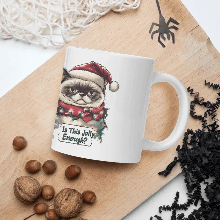 Custom Funny Cat Christmas Mug - ARTFULANE