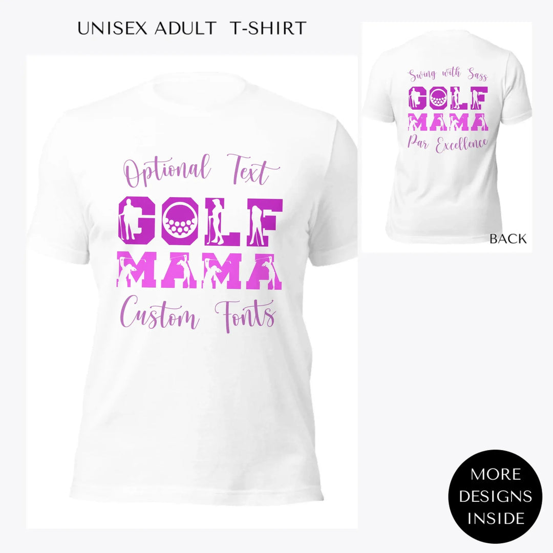 Golf-Woman-Icon-Font-custom-women-unisex-adult-t-shirt-artfulane